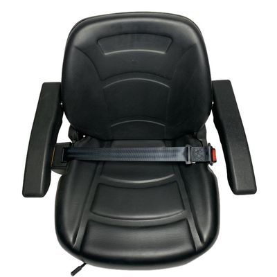 Black Universal Comfortable Luxury H2KE6-80051 Forklift Seat With Micro Switch Armrests and Seat Belts