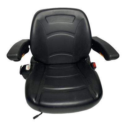 Black Universal Comfortable Luxury H2KE6-80051 Forklift Seat With Micro Switch Armrests and Seat Belts