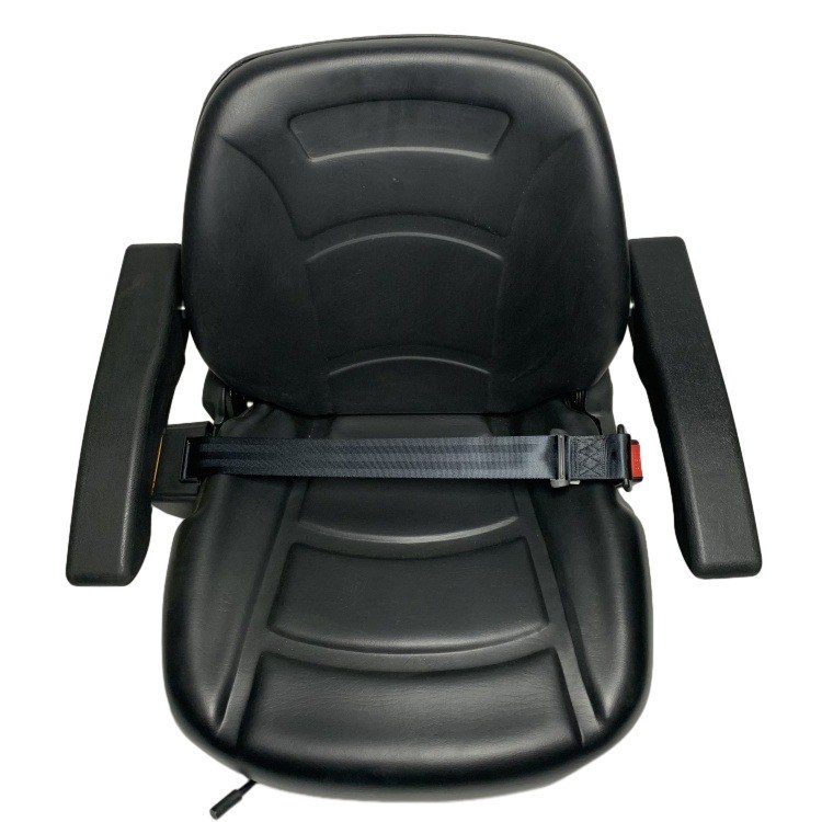 Black Universal Comfortable Luxury H2KE6-80051 Forklift Seat With Micro Switch Armrests and Seat Belts
